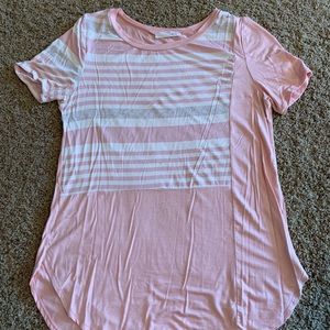 Striped long pink tank